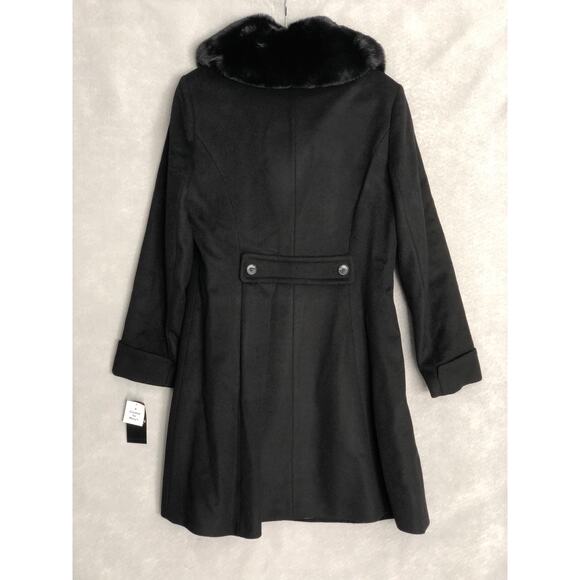 Lauren Ralph Lauren Faux Fur Collar Coat Women's Size 16 Black NEW - Picture 6 of 10